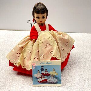 VGVUC Vintage Madame Alexander-Kins "Jo" Little Women Doll, Stand & Booklet, 8"